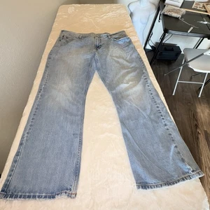 American Eagle Jeans Mens 42x32 Blue Bootcut Denim Classic Comfort *flaw - Picture 1 of 13