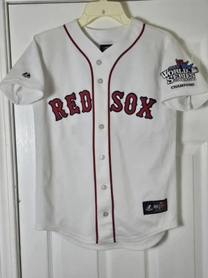 Camiseta Majestic Boston Red Sox David Ortiz World Series juvenil tamanho grande 2013 - Imagem 1 de 4