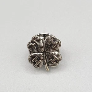 Kleine Vintage Sterling Silber 4H Landwirtschaft Anstecknadel Jugendorganisation - Bild 1 von 5