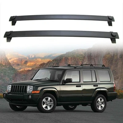 Поперечные дуги багажник подходит для Jeep Commander 2006-2010 годов выпуска черные - Изображение 1 из 4