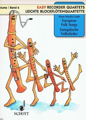 European Folksongs Book [Softcover] Recorder Quartet Schott Music - Image 1 of 4