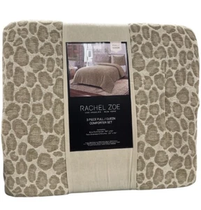 Rachel Zoe braun Tiermotiv komplettes Queen Bettdecken-Set 90”x92” - Bild 1 von 4