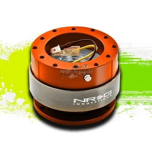NRG CAR/UTV STEERING WHEEL QUICK RELEASE ADAPTOR GEN 2.0 TITANIUM RING ORANGE - Picture 1 of 1
