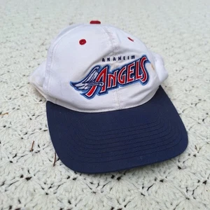 Vtg Anaheim Angels California MLB Baseball Logo Snapback Hat White Cap - Picture 1 of 12