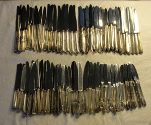100 VINTAGE HANDWERKSQUALITÄT SILBER TELLER ESSMESSER KONVOLUT *49 - Bild 1 von 5
