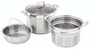 Nuevo SCANPAN Impact 3 piezas Acero Inoxidable Multi Olla Set Stockpot 24 cm - Imagen 1 de 4