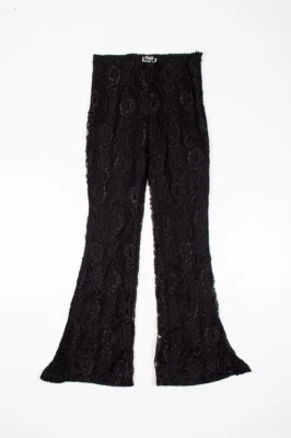 Pantalones de encaje acampanados negros originales Dolce&Gabbana D&G para mujer 26/40, H2871 Foto 1 de 4
