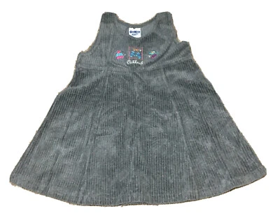 Falda Mameluco Vintage Oshkosh Niñas Gris Pana EE. UU. Talla 4 Foto 1 de 4