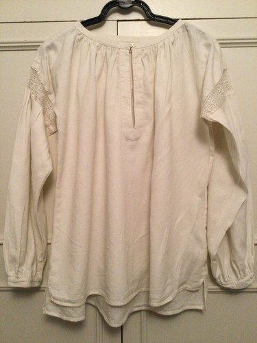 OFF WHITE LA MIA DOMENICA MATTINA BIANCO SPORCO. BELLA CAMICETTA "TOTEM". TAGLIA 1 M. INSERTI IN PIZZO