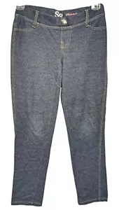 SO Girl's Medium Wash Rhinestone Adjust Waist Skinny Fit Stretch Jeggings sz 12 - Picture 1 of 12