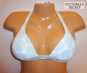 Nuevo con etiquetas XS Victoria's Secret Halter almohadillas push up extraíbles azul lunares - Imagen 1 de 5