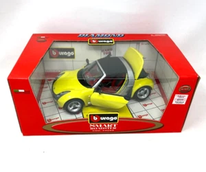 Burago Diamond Collection Smart Roadster Amarillo Escala 1:18 Diecast Diseño Italiano - Imagen 1 de 5