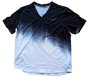 Nike Roger Federer 2017 US Open Tennis Shirt RF schwarz weiß V-Neck XL - Bild 1 von 5
