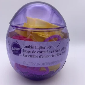 Easter Wilton/Spring 10 pc Plastic Cookie Cutter Set W/Egg Storage Container NEW - Picture 1 of 11