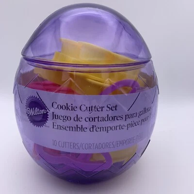 Juego de 10 cortador de galletas de plástico Easter Wilton/Primavera con contenedor de almacenamiento de huevos NUEVO Foto 1 de 4