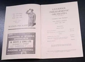 1955 Oliver Vella Liverpool Philharmonic Orchestra Liverpool Proms Programme - Foto 1 di 7
