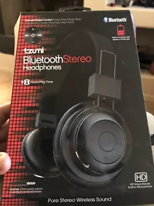 Tzumi Bluetooth Stereo Headphones 8 Hours Play Time - Picture 1 of 5
