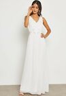 Dorothy Perkins Display Case White Decorated Maxi Dress UK 10 (exp50)
