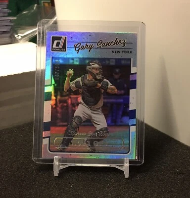Gary Sanchez Rainbow Foil 2017 Donruss card 126 New York Yankees Stat Line /500 - Image 1 of 3