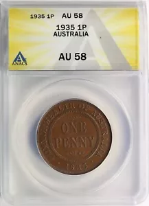 1935 Australien One Penny ANACS AU58 - Bild 1 von 4