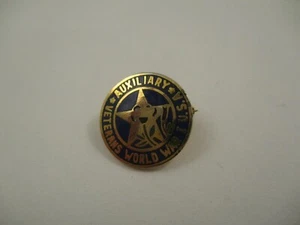 Vintage Lapel Pin Auxiliary Veterans World War I USA Gold Star Red Poppy WWI WW1 - Picture 1 of 4