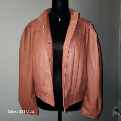 Chaqueta Bomber 7 For All Mankind Mediana Mujer Rosa Imitación Cuero Foto 1 de 4