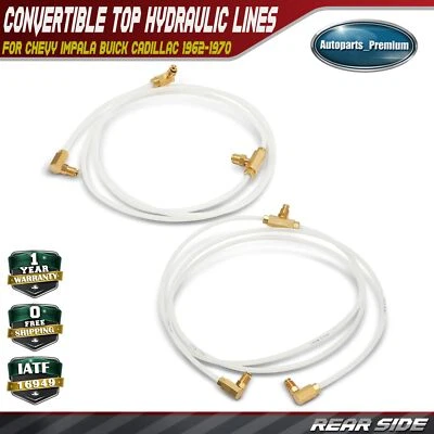 Par de mangueras fluidas hidráulicas superiores convertibles traseras para Chevy Impala 1962-1970 Foto 1 de 4