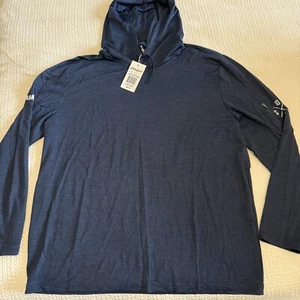 Men’s Longsleeve Blue Hooded Shirt Yamaha XXXL Performance Tech New NWT Oconee - Picture 1 of 12