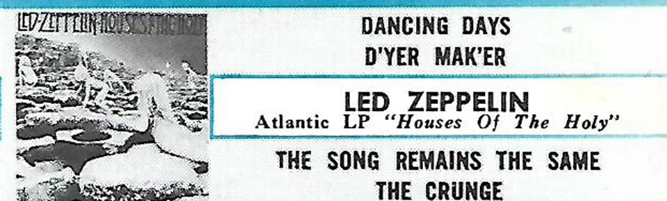 Led Zeppelin, Dancing Days/D'Yer Maker/Song Remains The Same, Jukebox Label 33 Foto 1 de 1
