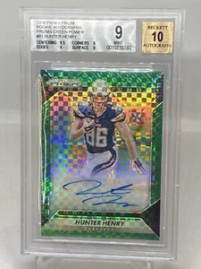 2016 PRIZM HUNTER HENRY /49 AUTO ROOKIE RC BGS 9/10 GEM MT POP 1 - Picture 1 of 7