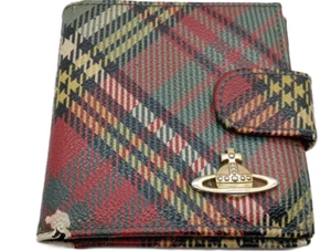 Vivienne Westwood Bi-fold Wallet Check Multicolor Shipped from Japan - Picture 1 of 8