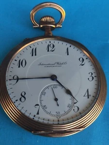 Rare Vintage 1910s IWC 14K Gold 53.5mm Serviced Mens Pocket Watch _567 - Picture 1 of 17