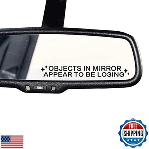 2 x Objects in Mirror Appear to Be Losing Decal, Funny Car Decal, Mirror Stic - Picture 1 of 4