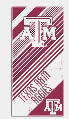 TEXAS A&M AGGIES BEACH TOWEL POOL BATH TOWEL STRIPED COMES W/LOGO 28X58 NWT NCAA Cover