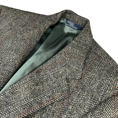 Chaqueta Blazer De Colección Polo Ralph Lauren Para Hombre Tweed Lana Beige Espiga • 42R Foto 1 de 4