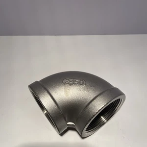90-DEGREE ELBOW 2" Class 150 Cast 304 Stainless Steel Threaded Pipe Fitting - Picture 1 of 4
