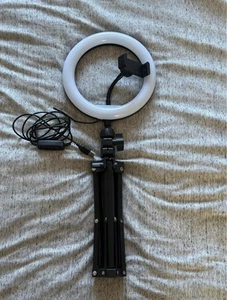 10"inch 26cm USB LED Ring Light With Tripod Stand Lamp and Phone Holder Rotating - Picture 1 of 8