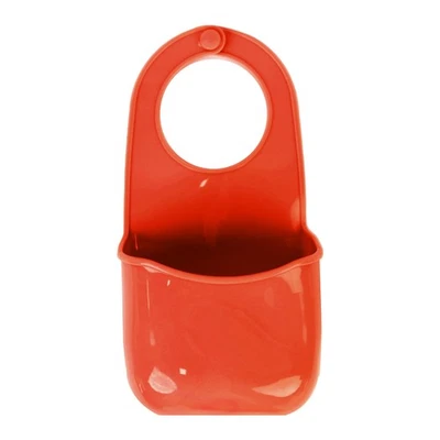 Carrito con soporte de esponja colgante de PVC rojo óxido para fregadero de cocina organizador Foto 1 de 4