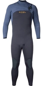 2025 Xcel Mens Comp + 5/4mm Chest Zip Wetsuit - Black / Blue Nights - Picture 1 of 30