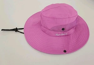 Sunhat SunShade Women's Golf Ponytail Wide-Brim Hat, Foldable, Mesh, Fuchsia  - Picture 1 of 10
