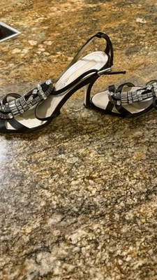 Christan Lacroix Negro Seda Satén Estrás Adornado Talla 8.5 Foto 1 de 4