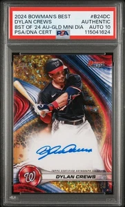 💥2024 Bowman Best of Dylan Crews GOLD Mini DIAMOND SSP /50 Pop 1 AUTO PSA 10!💥 - Picture 1 of 3