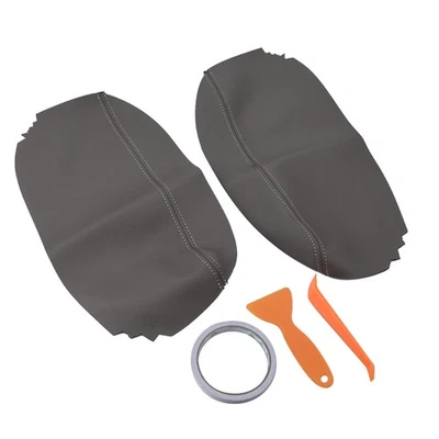 2Pcs Fits For 05-10 Acura RL Leather Center Console Lid Armrest Cover Gray - Image 1 of 4