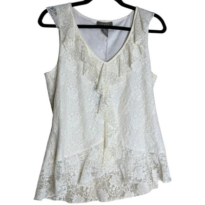 Kenar Top Women Medium Lace Floral Paisley Coquette Boho Cottagecore Prairie - Image 1 of 4