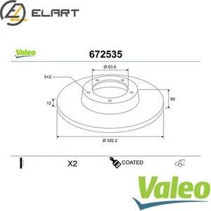 2x BRAKE DISC 672535 FOR LAND ROVER FREELANDER/VAN 224DT/DW12BTED4 2.2L 4cyl - Picture 1 of 8