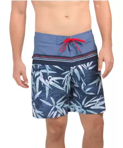 Quiksilver Stretch Board Shorts Mens Size 33 Zen Striped Floral 18" Shorts New - Picture 1 of 5