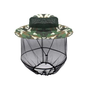Outdoor Mosquito Head Face Net Hat Sun Bee Insect Bug Protection Hidden Mesh Cap - Picture 1 of 8