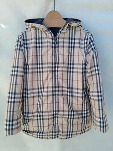 Burberry Revesible Jacket Womens 12 Nova Check Hooded Made in Spain EU 44 - Picture 1 of 15