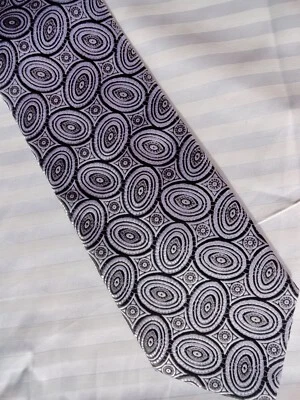 Alexander Julian Colors Geometric Ivory Black Purple Necktie - Image 1 of 3