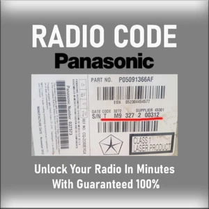 ANTI-THEFT PANASONIC RADIO CODE MODELS UCONNECT 8 .4 UAR STEREO PINCODE SERVICE - Picture 1 of 4
